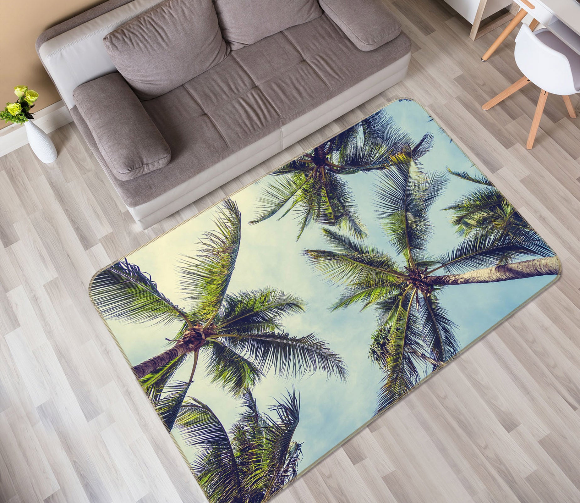 3D Coconut Tree 31094 Non Slip Rug Mat