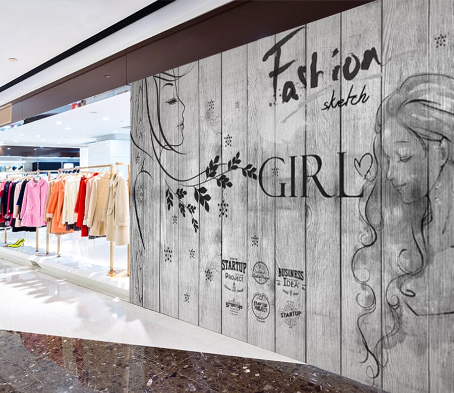 3D Sketch Girl 1601 Wall Murals Wallpaper AJ Wallpaper 2 