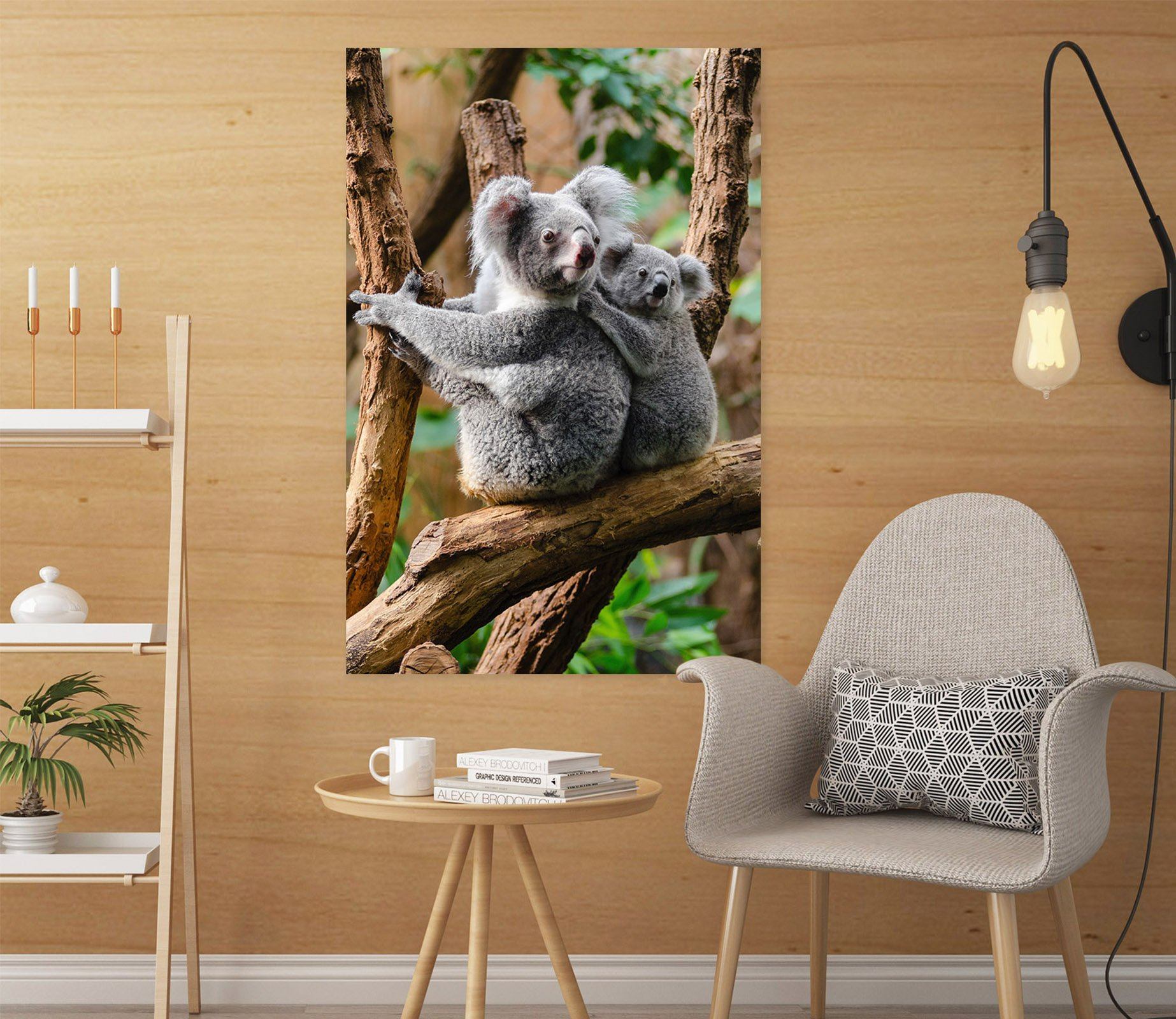 3D Koala On The Tree 137 Animal Wall Stickers Wallpaper AJ Wallpaper 2 