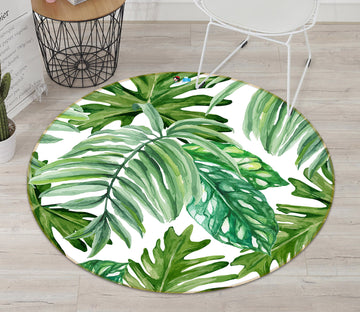 3D Leaves 72102 Round Non Slip Rug Mat