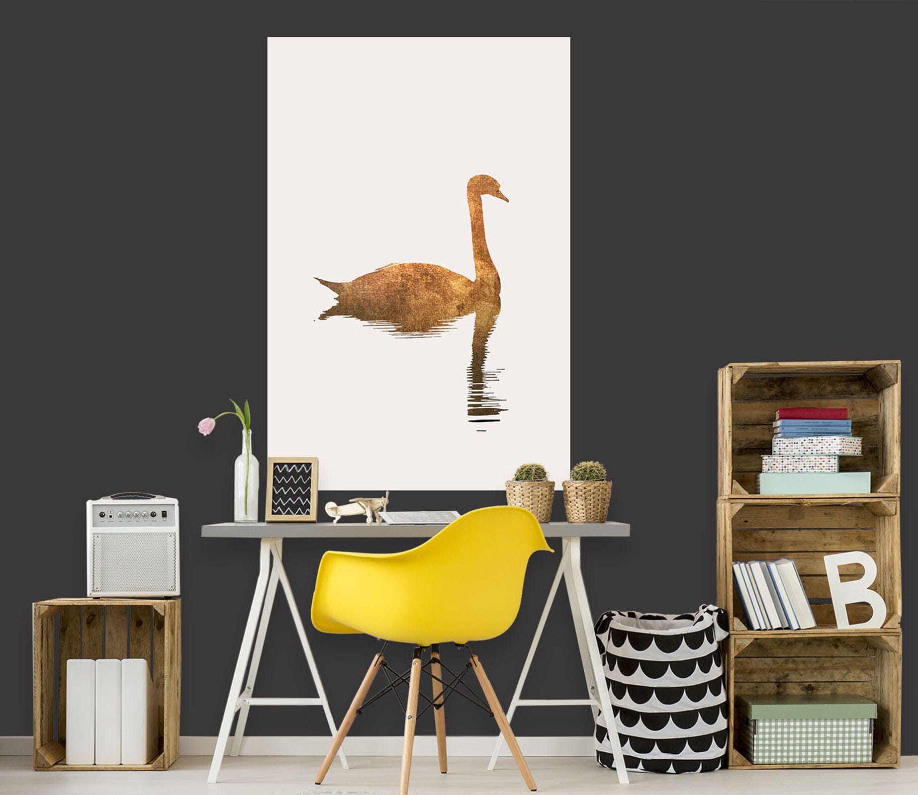 3D Swan Lake 228 Boris Draschoff Wall Sticker Wallpaper AJ Wallpaper 2 