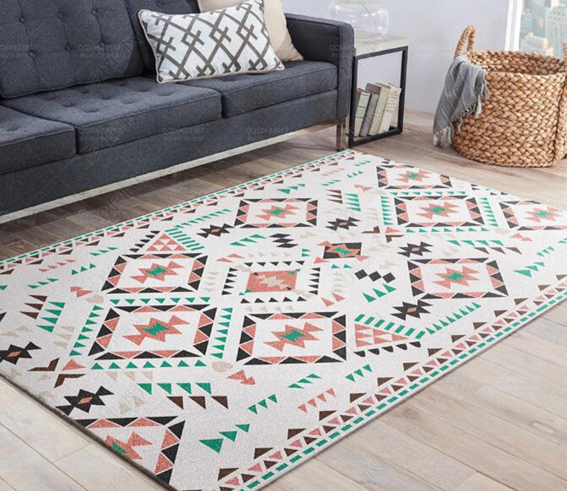 3D Color Geometry WG579 Non Slip Rug Mat Mat AJ Creativity Home 