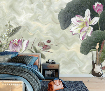 3D Lotus Leaf 1486 Wall Murals Wallpaper AJ Wallpaper 2 