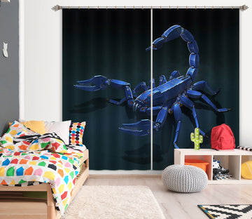 3D Metal Scorpion 053 Vincent Hie Curtain Curtains Drapes Curtains AJ Creativity Home 