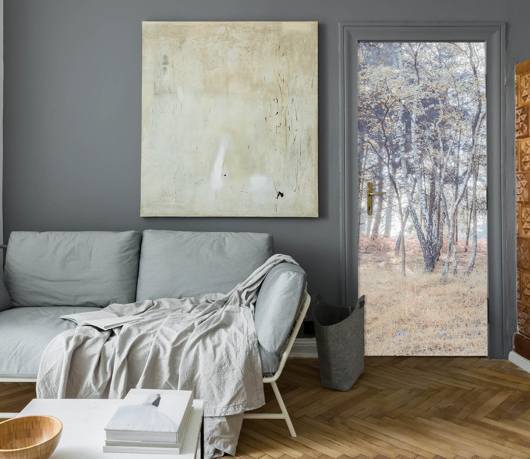 3D Yellow Grassland 5200 Assaf Frank Door Mural