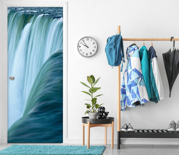 3D Blue Waterfall 017 Door Mural