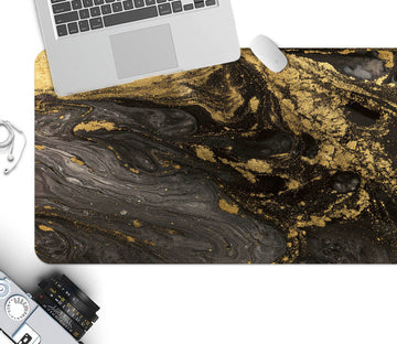 3D Golden Black Pattern 18046 Desk Mat