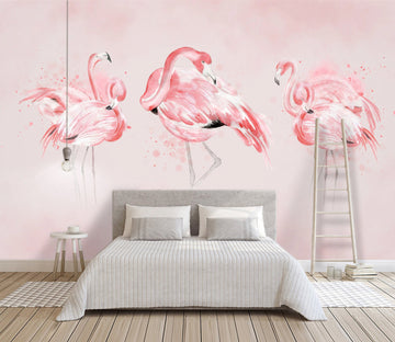 3D Pink Flamingo 1942 Wall Murals Wallpaper AJ Wallpaper 2 
