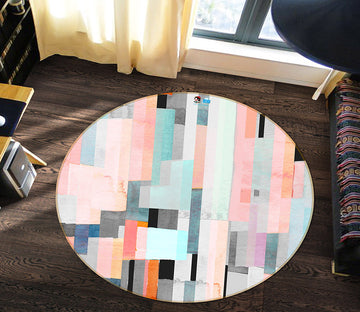3D Color Square 64163 Round Non Slip Rug Mat