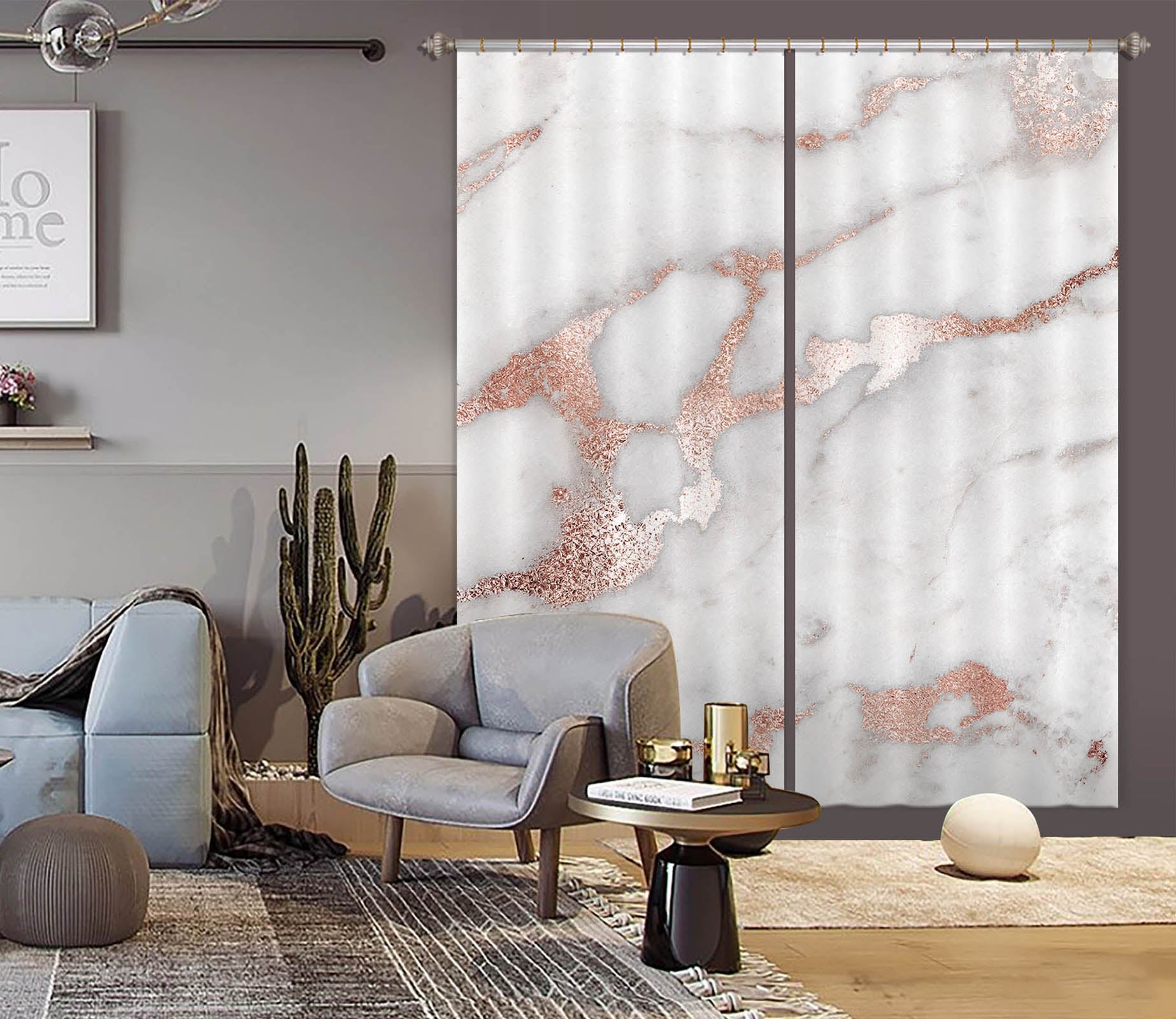 3D Pink Line 194 Uta Naumann Curtain Curtains Drapes