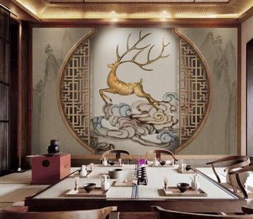 3D Fawn Cloud WC2224 Wall Murals