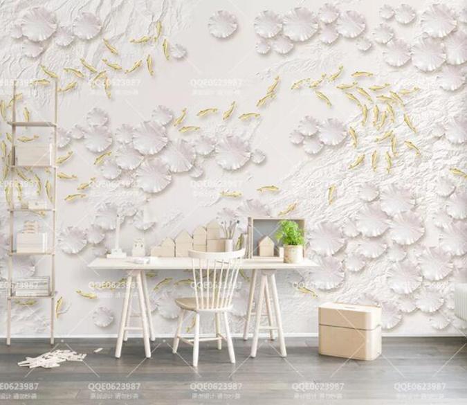 3D White Petals 1215 Wall Murals Wallpaper AJ Wallpaper 2 