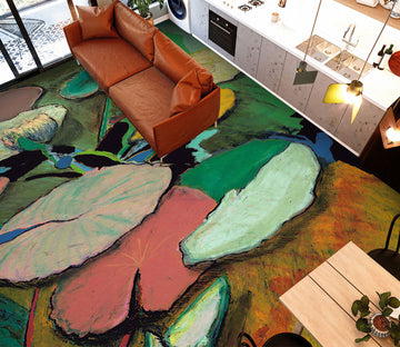 3D Lotus Leaf Painting 96127 Allan P. Friedlander Floor Mural