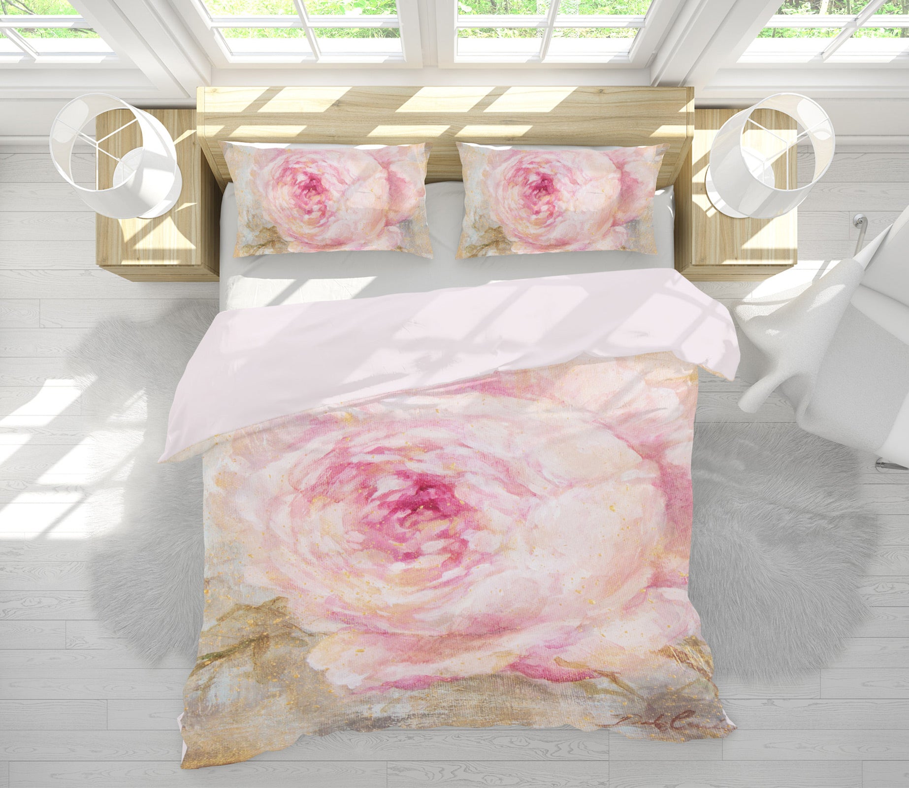 3D Pink Flower 2132 Debi Coules Bedding Bed Pillowcases Quilt
