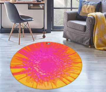 3D Pink Orange Flower 191114 Shandra Smith Rug Round Non Slip Rug Mat