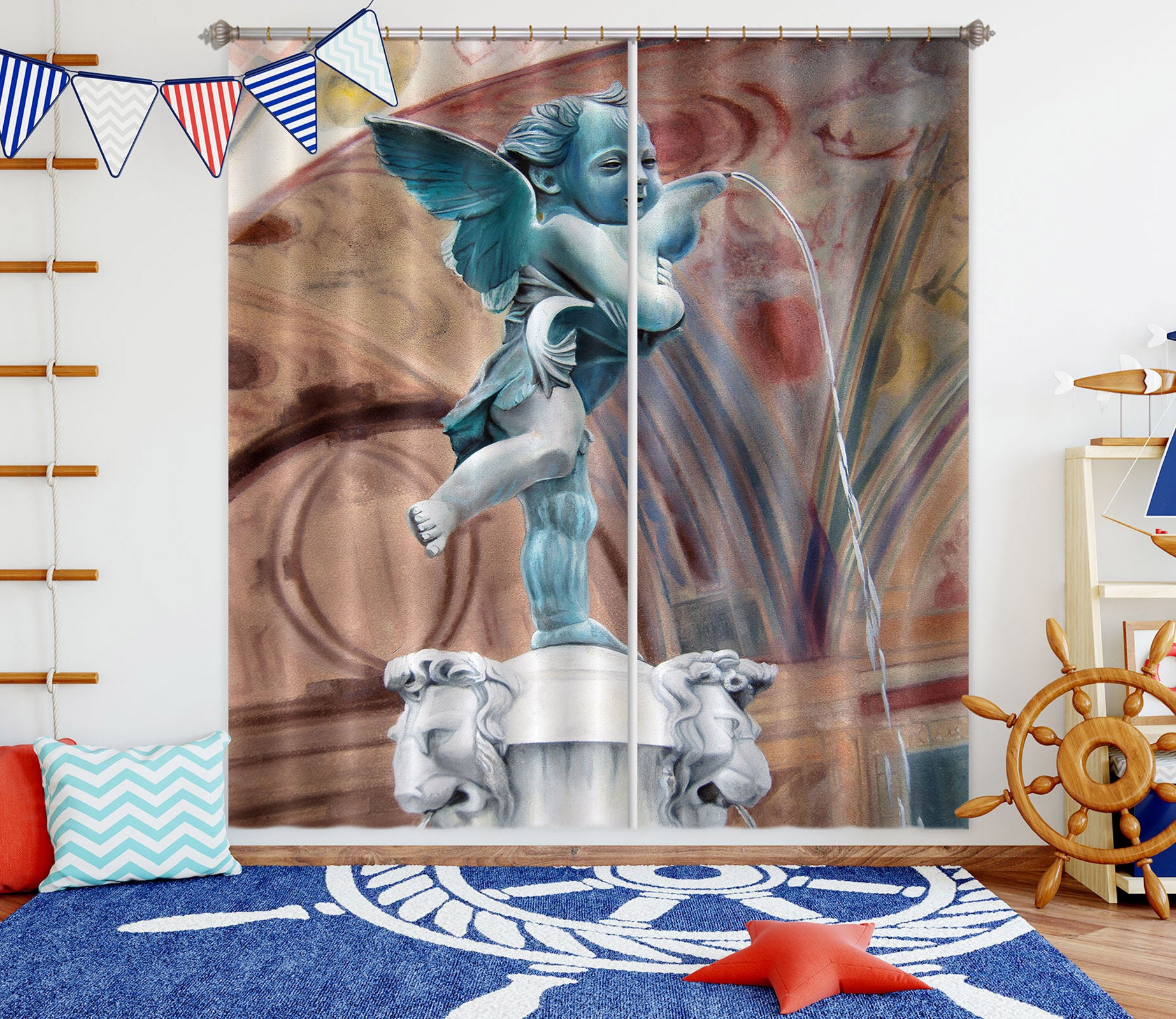 3D Angel Statue 11011 Matthew Holden Bates Curtain Curtains Drapes
