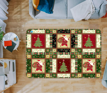 3D Tree Santa Claus 54244 Christmas Non Slip Rug Mat Xmas