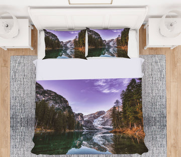 3D Forest Lake 12215 Bed Pillowcases Quilt