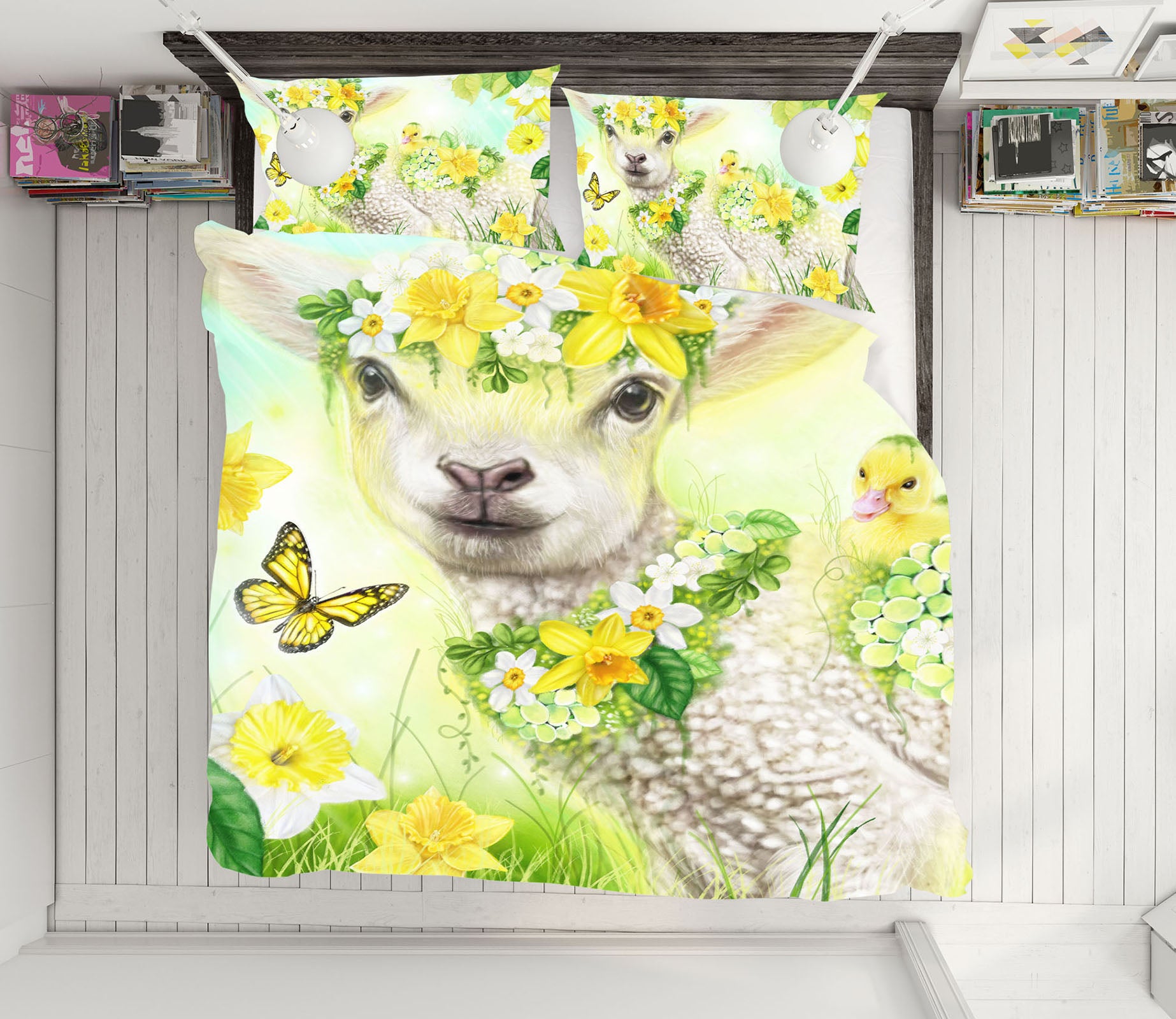 3D Butterfly Sheep 8614 Sheena Pike Bedding Bed Pillowcases Quilt Cover Duvet Cover