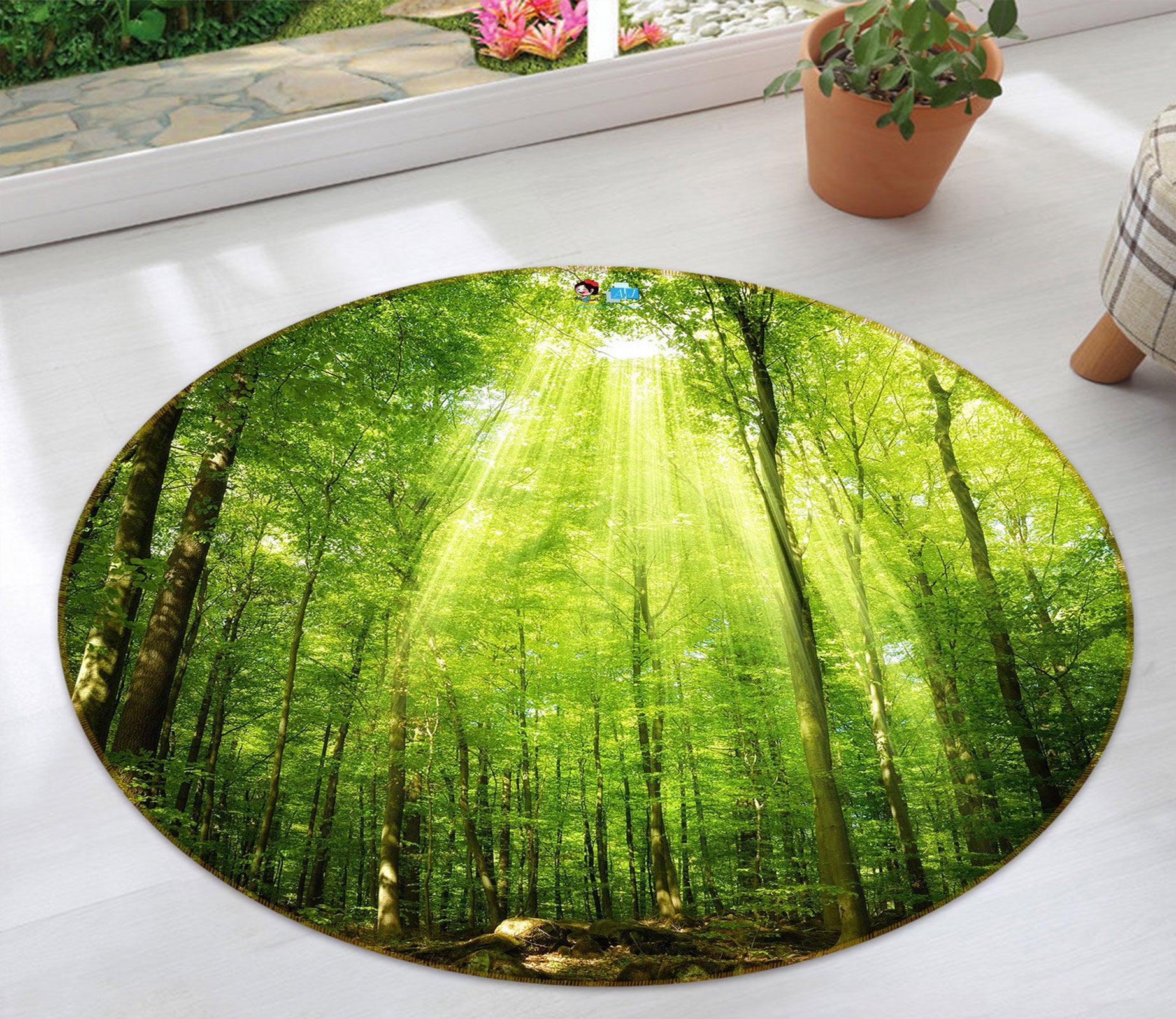 3D Forest 72264 Round Non Slip Rug Mat