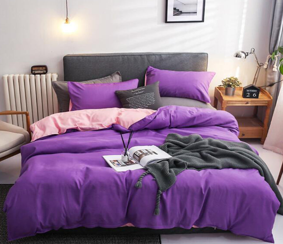3D Purple Pink 12109 Bed Pillowcases Quilt