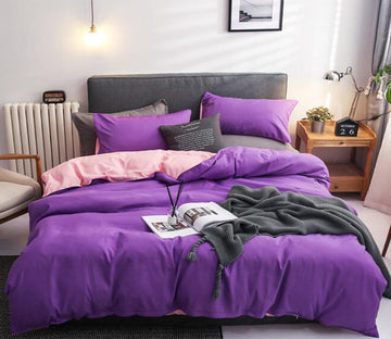 3D Purple Pink 12109 Bed Pillowcases Quilt