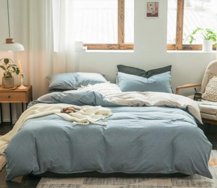 3D Gray Blue 50127 Bed Pillowcases Quilt