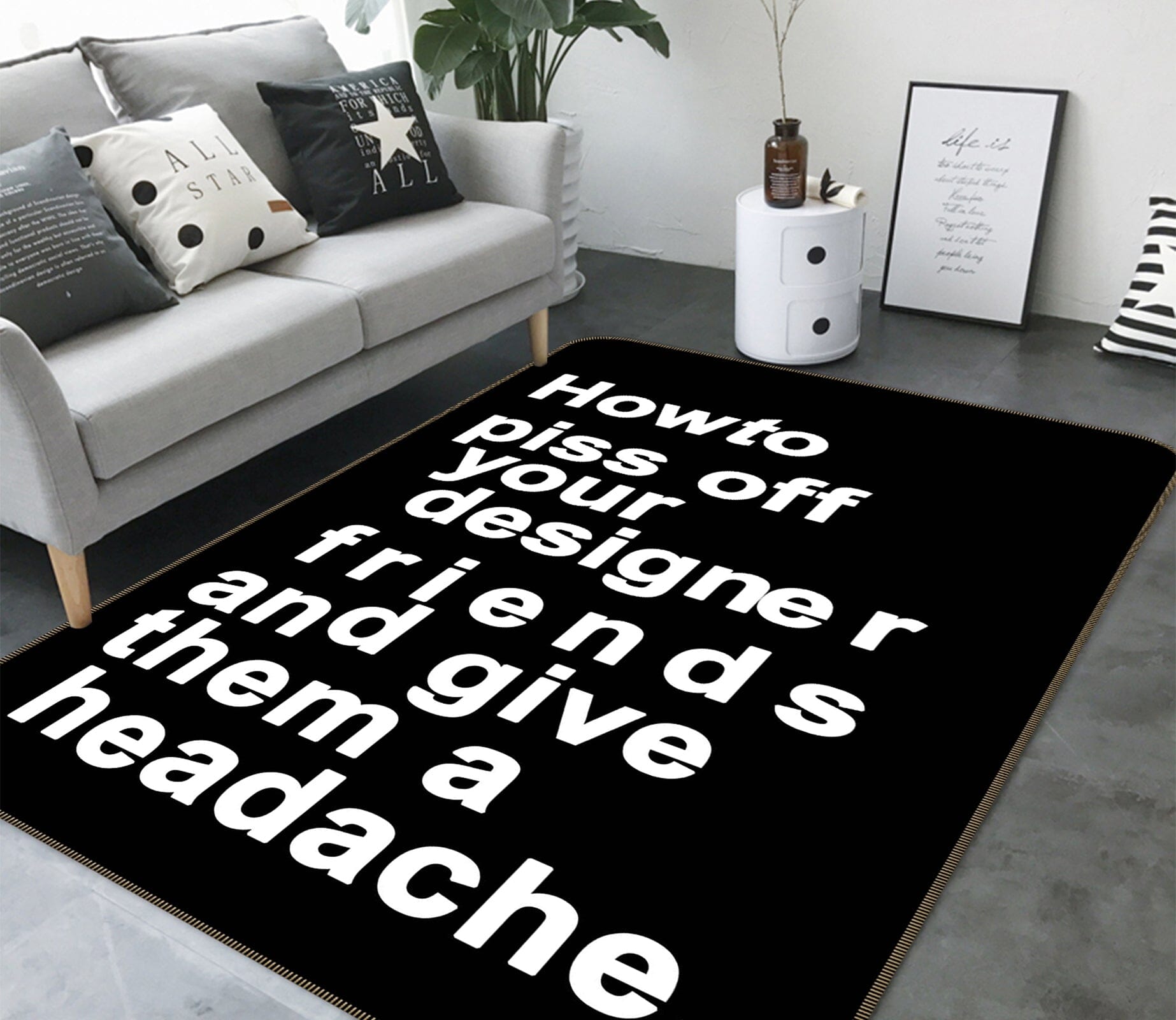 3D The Headache 1121 Boris Draschoff Rug Non Slip Rug Mat Mat AJ Creativity Home 