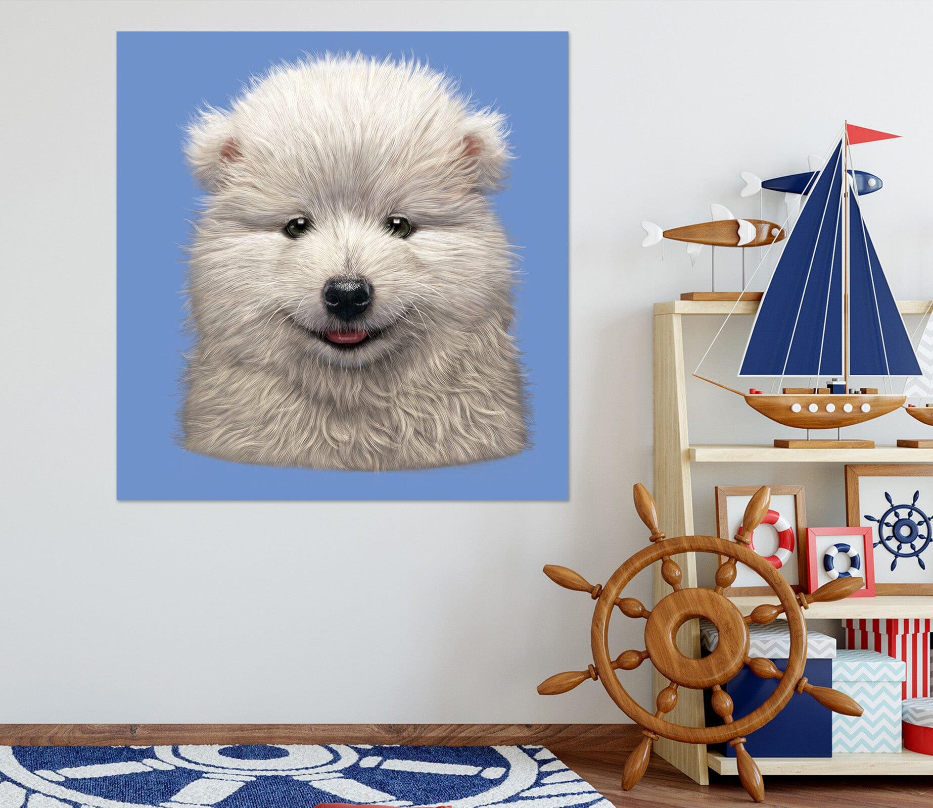 3D Samoyed Puppy BF Def 066 Vincent Hie Wall Sticker Wallpaper AJ Wallpaper 2 