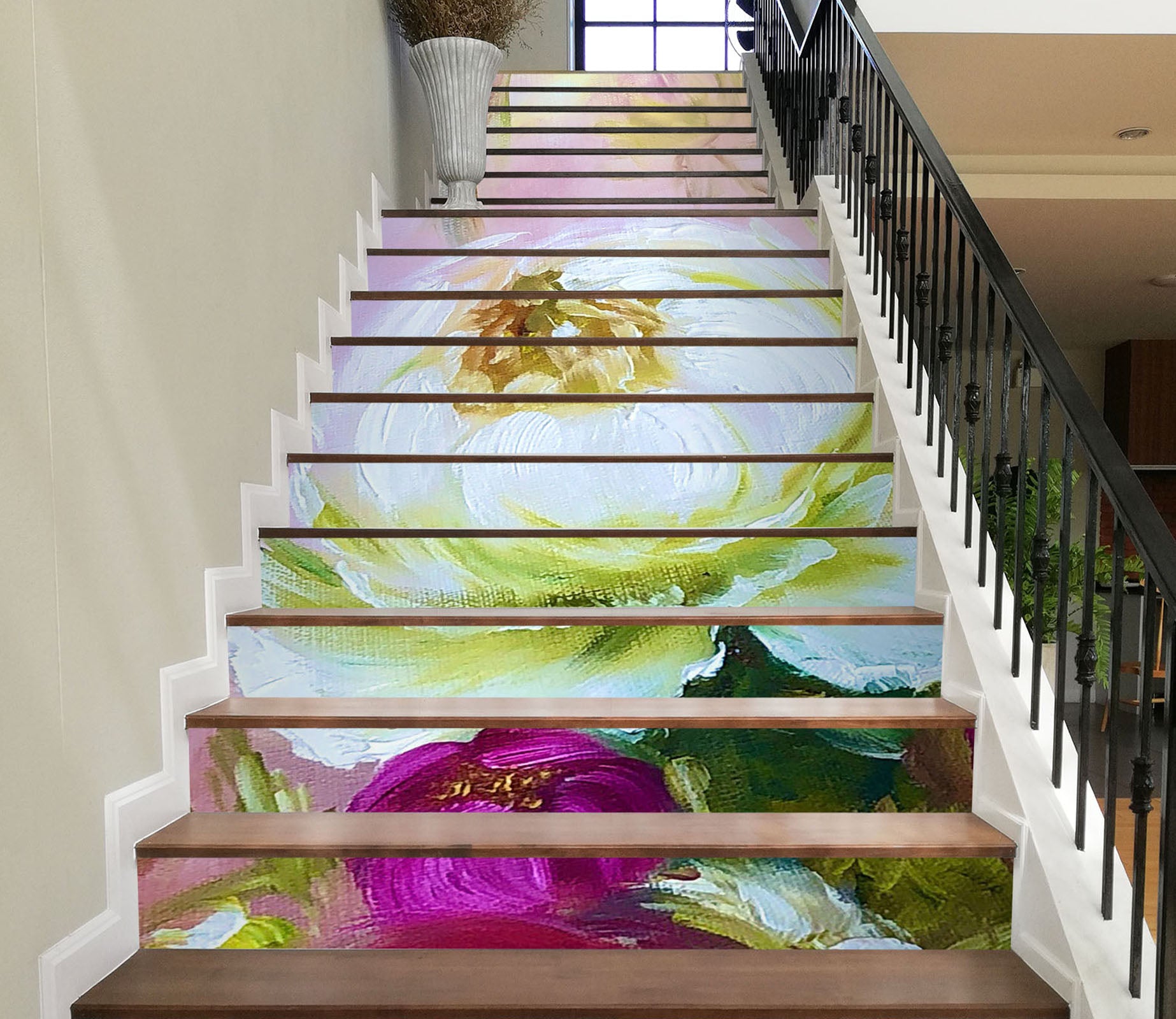 3D Rose Red Flower 2225 Skromova Marina Stair Risers