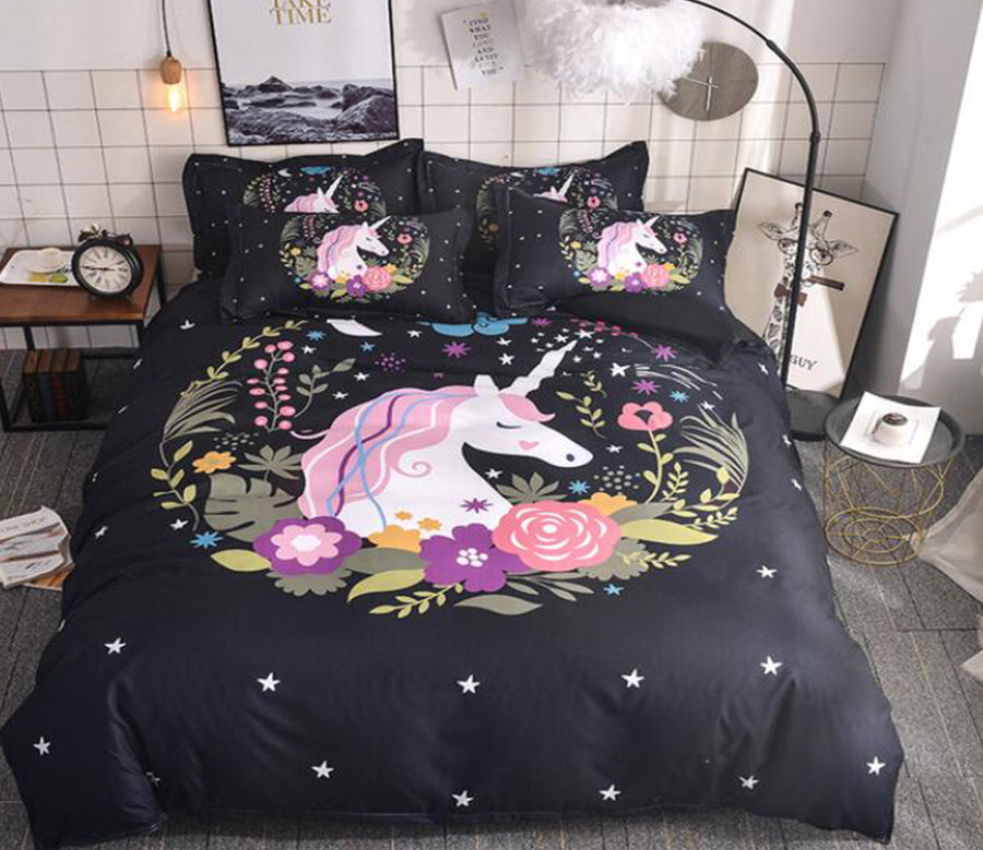 3D Unicorn Wreath 2170 Bed Pillowcases Quilt