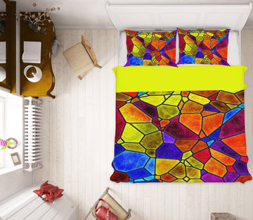 3D Color Block 13196 Bed Pillowcases Quilt