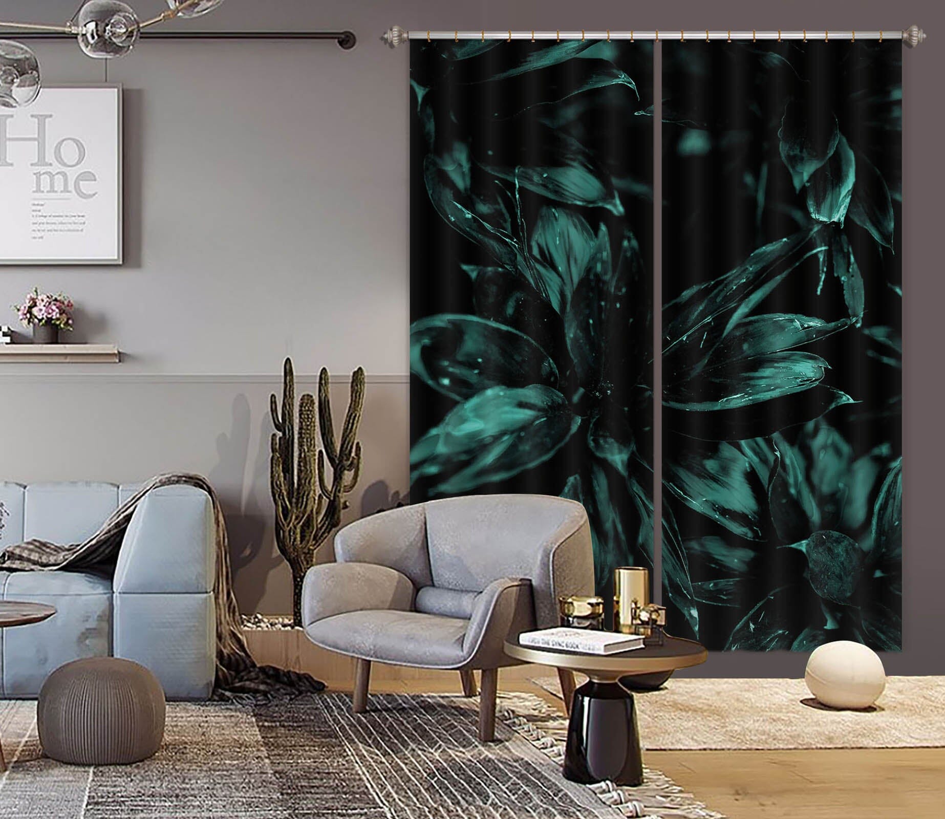 3D Dewdrop Leaves 1142 Boris Draschoff Curtain Curtains Drapes Curtains AJ Creativity Home 