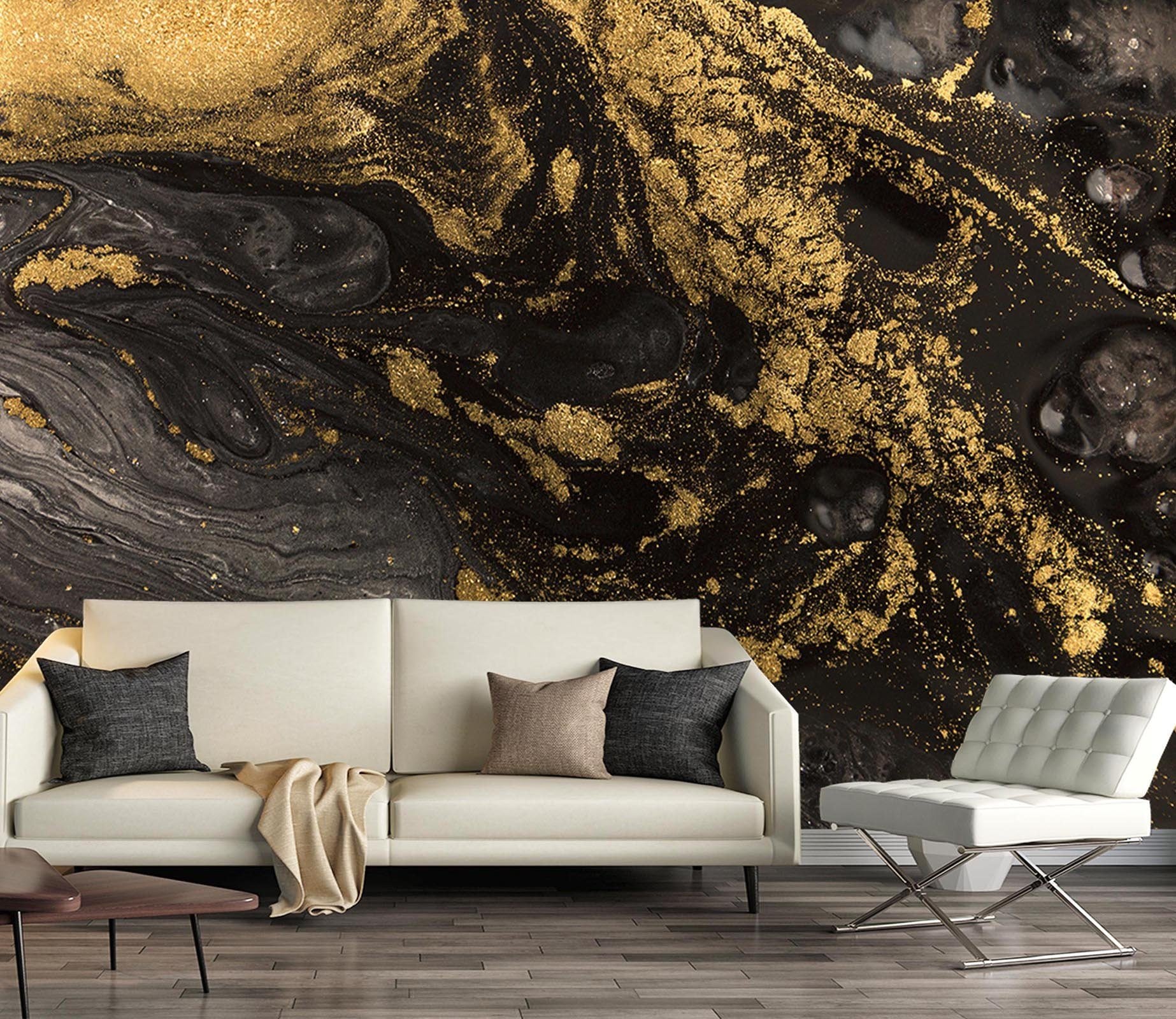 3D Turbulence Gold Powder Abstract 87 Wallpaper AJ Wallpaper 