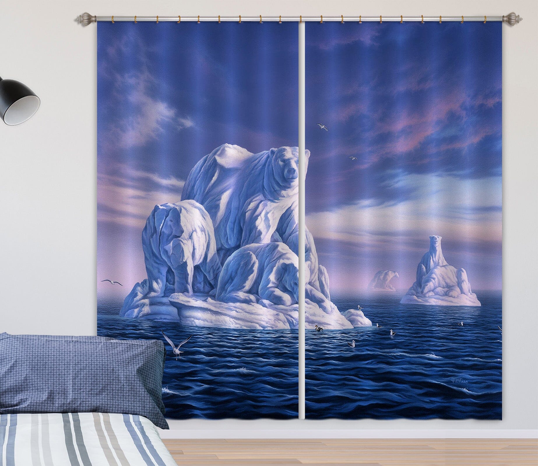 3D Polar Bear 068 Jerry LoFaro Curtain Curtains Drapes Curtains AJ Creativity Home 