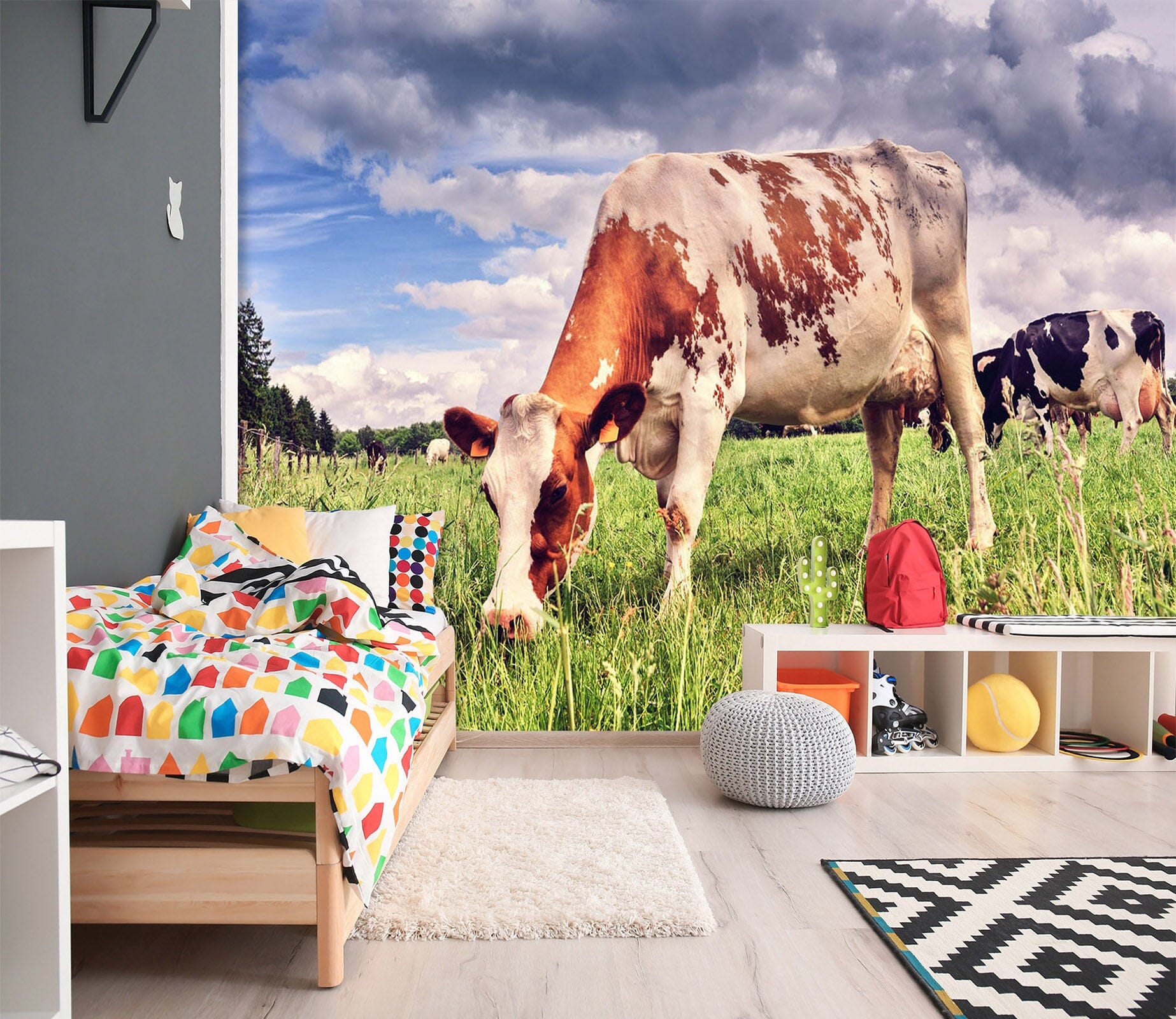3D Lawn Cow 294 Wall Murals Wallpaper AJ Wallpaper 2 