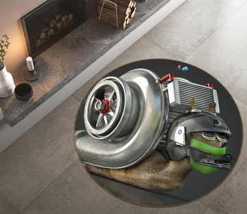3D Mechanical Snail 74195 Round Non Slip Rug Mat