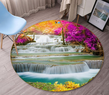 3D Running Water 69061 Round Non Slip Rug Mat