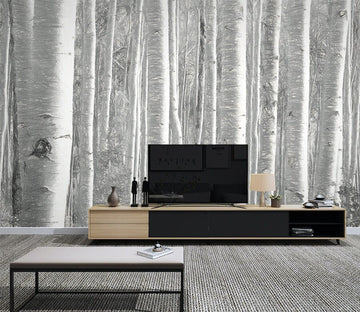 3D Grey Trunk WG037 Wall Murals Wallpaper AJ Wallpaper 2 
