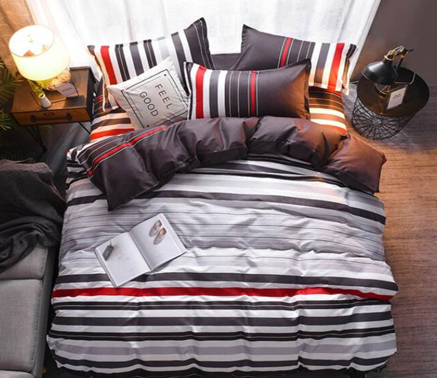 3D Horizontal Stripes 7106 Bed Pillowcases Quilt