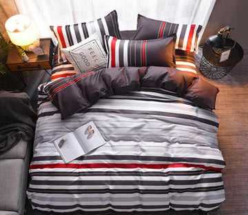 3D Horizontal Stripes 7106 Bed Pillowcases Quilt