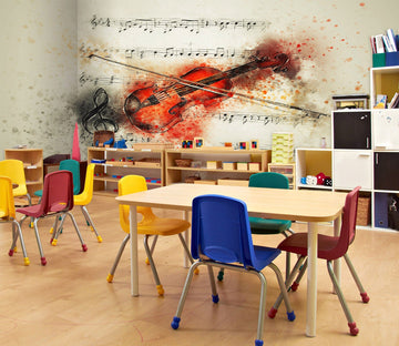 3D Musical Note Violin 176 Wall Murals Wallpaper AJ Wallpaper 2 