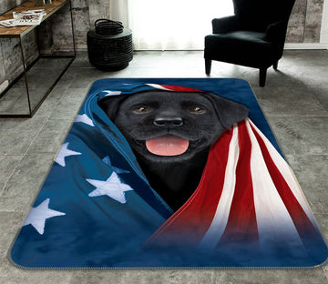 3D Dog American Flag 84189 Vincent Hie Rug Non Slip Rug Mat