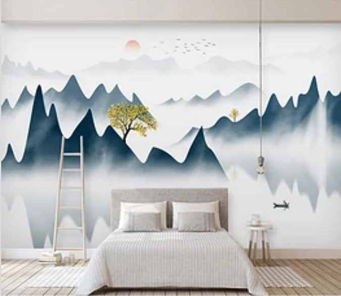 3D Misty Valley 1620 Wall Murals Wallpaper AJ Wallpaper 2 