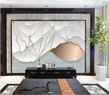 3D Leaves Line 2724 Wall Murals