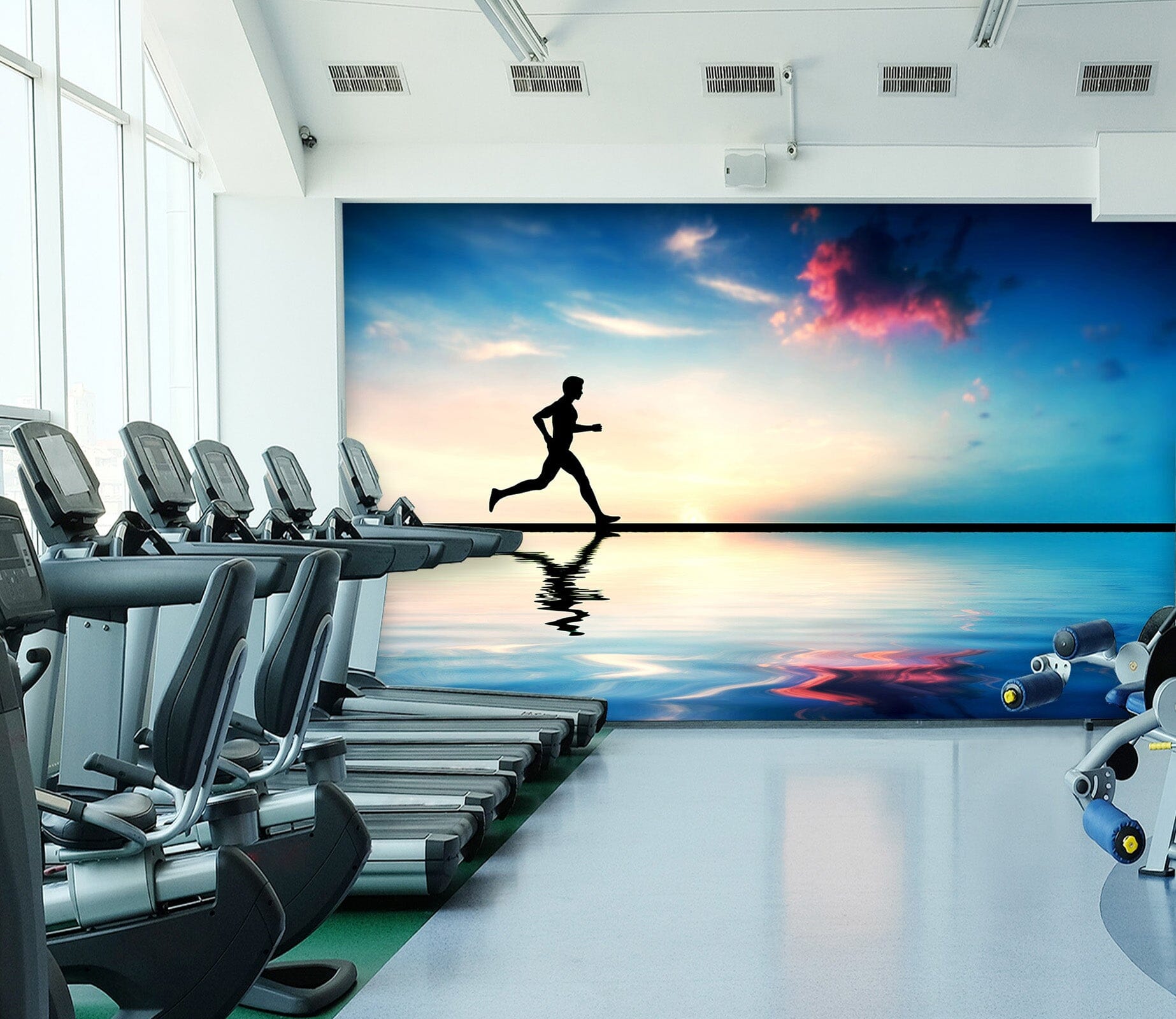 3D Beach Running 226 Wall Murals Wallpaper AJ Wallpaper 2 