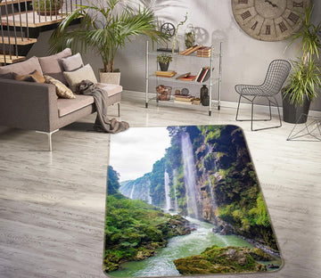 3D Mountains Rivers 27057 Non Slip Rug Mat