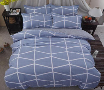 3D White Lines 4076 Bed Pillowcases Quilt