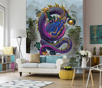 3D Purple Dragon 1518 Wall Murals Exclusive Designer Vincent Wallpaper AJ Wallpaper 2 