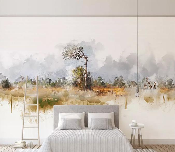 3D Painted Tree 108 Wall Murals Wallpaper AJ Wallpaper 2 